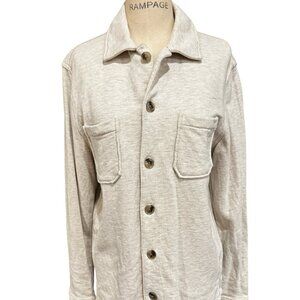 Slate & Stone Luxury Knit Shacket Shirt Jacket Beige Small